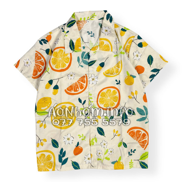 Bộ Áo Quần Nhóm Đi Biển Trái Cam Vàng Nhạt Tropical