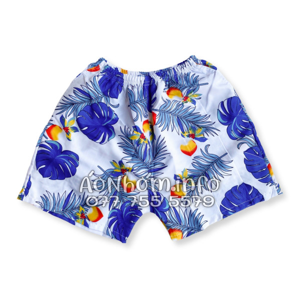 Bộ Áo Quần Nhóm Đi Biển Họa Tiết Trái Đào Trắng Tropical