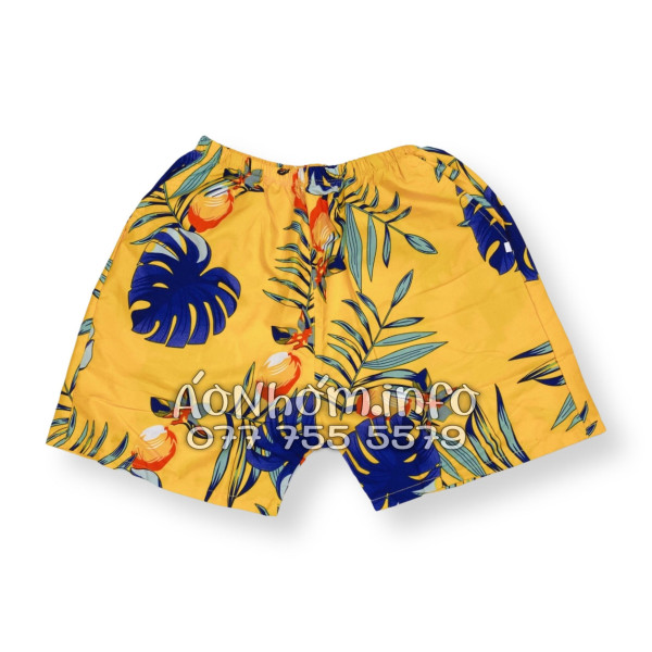 Bộ Áo Quần Nhóm Đi Biển Trái Đào Vàng Đậm Tropical