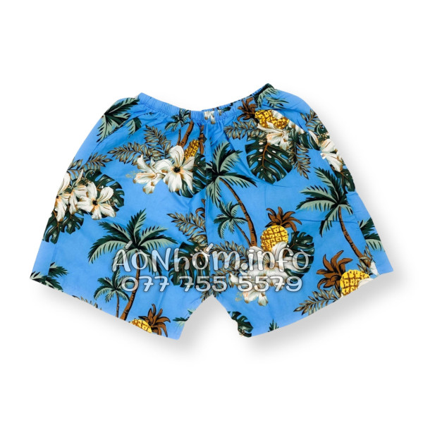 Bộ Áo Quần Nhóm Đi Biển Thơm Dứa Cây Dừa Hoa Sứ Xanh Tropical