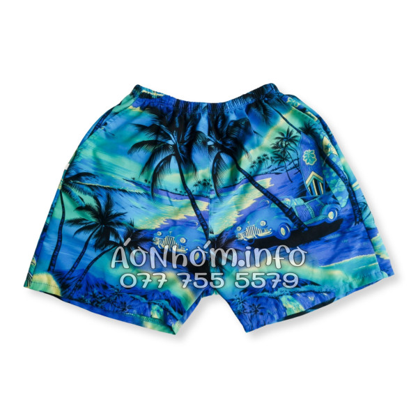 Bộ Áo Quần Nhóm Đi Biển Họa Tiết Cây Dừa Xanh Tropical