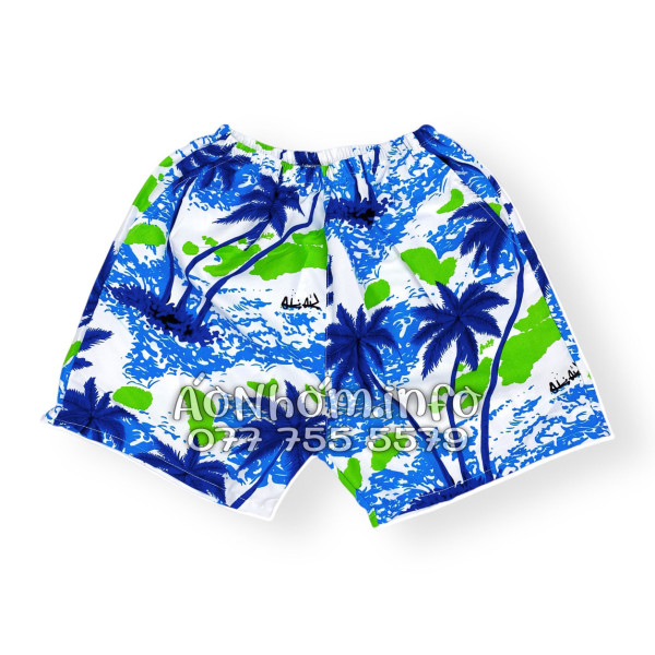 Bộ Áo Quần Nhóm Đi Biển Họa Tiết Cây Dừa Trắng Tropical