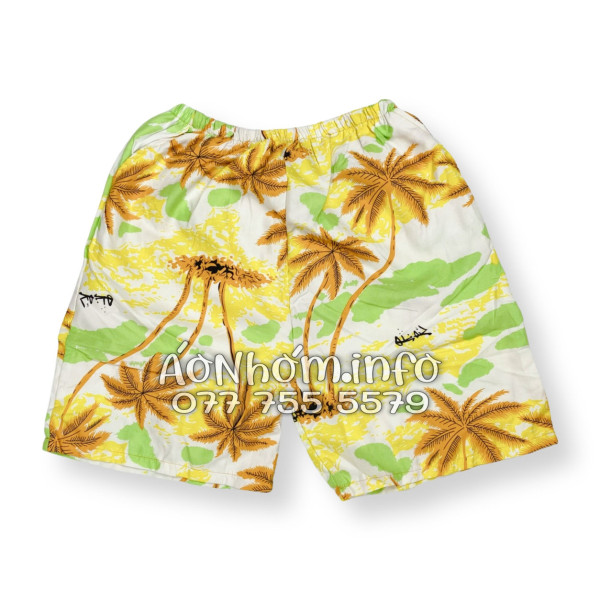 Bộ Áo Quần Nhóm Đi Biển Họa Tiết Cây Dừa Nâu Tropical