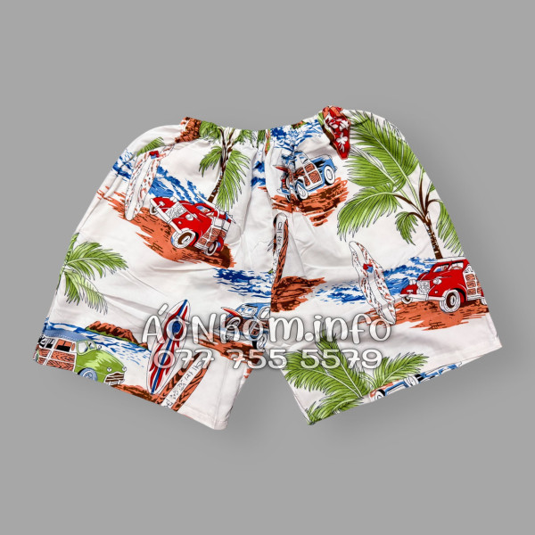 Bộ Áo Quần Nhóm Đi Biển Cây Dừa Ván Lướt Sóng Surfboard Xe Van Trắng Tropical