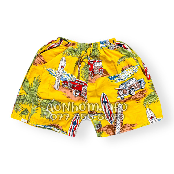 Bộ Áo Quần Nhóm Đi Biển Cây Dừa Ván Lướt Sóng Surfboard Xe Van Vàng Tropical