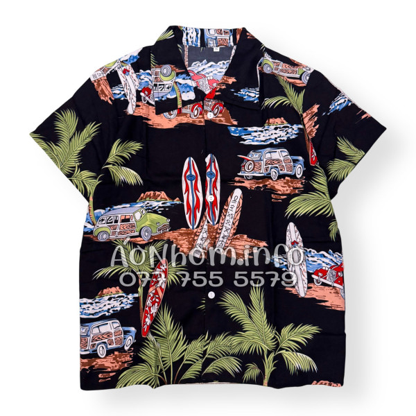 Bộ Áo Quần Nhóm Đi Biển Cây Dừa Ván Lướt Sóng Surfboard Xe Van Đen Tropical
