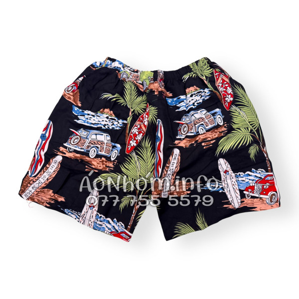 Bộ Áo Quần Nhóm Đi Biển Cây Dừa Ván Lướt Sóng Surfboard Xe Van Đen Tropical