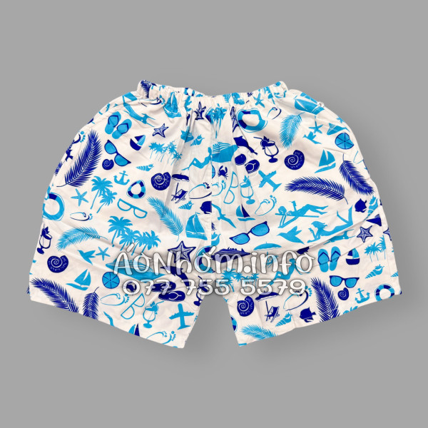 Bộ Áo Quần Nhóm Đi Biển Cây Dừa Thuyền Buồm Mỏ Neo Sao Biển Xanh Tropical