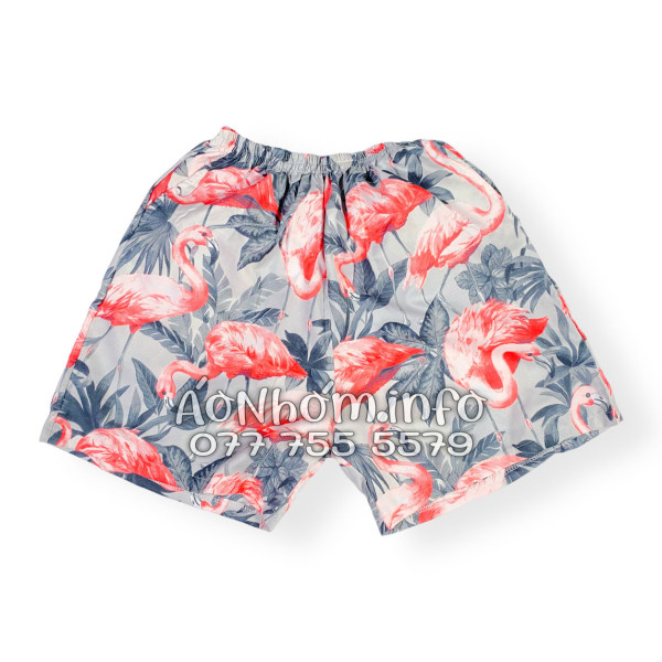 Bộ Áo Quần Nhóm Đi Biển Họa Tiết Chim Hồng Hạc Tropical