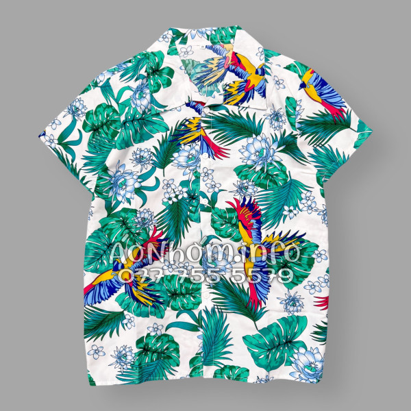 Bộ Áo Quần Nhóm Đi Biển Chim Vẹt Lá Xanh Tropical