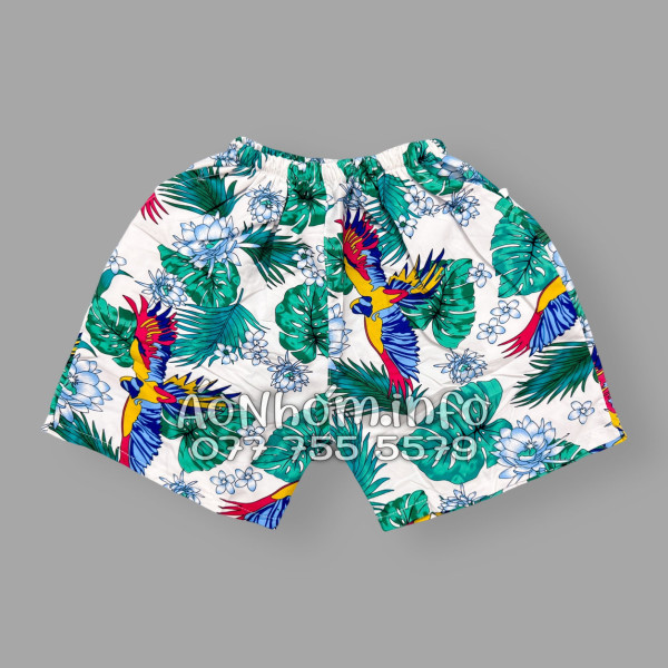 Bộ Áo Quần Nhóm Đi Biển Chim Vẹt Lá Xanh Tropical