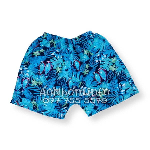 Bộ Áo Quần Nhóm Đi Biển Họa Tiết Vẹt Xanh Tropical