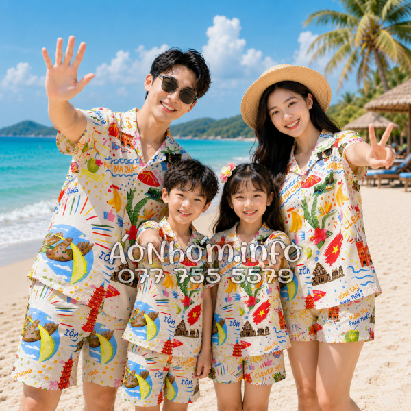 Bộ Áo Quần Nhóm Du Lịch Hà Nội Sài Gòn Đà Nẵng Phú Quốc Phan Thiết Mũi Né Nha Trang Vũng Tàu Màu Kem Nhạt