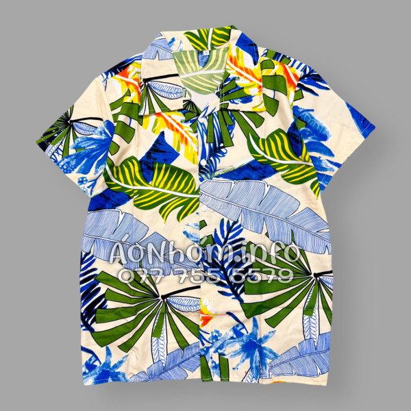 Bộ Áo Quần Nhóm Đi Biển Họa Tiết Lá Cọ Tropical