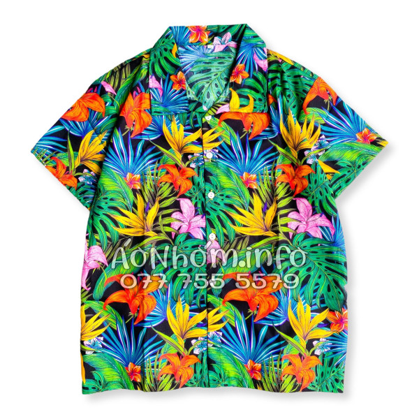 Bộ Áo Quần Nhóm Đi Biển Họa Tiết Hoa Loa Kèn Tropical