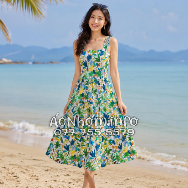 Đầm Nhóm Nữ Đi Biển Kate Thái Họa Tiết Rừng Nhiệt Đới - DAM004