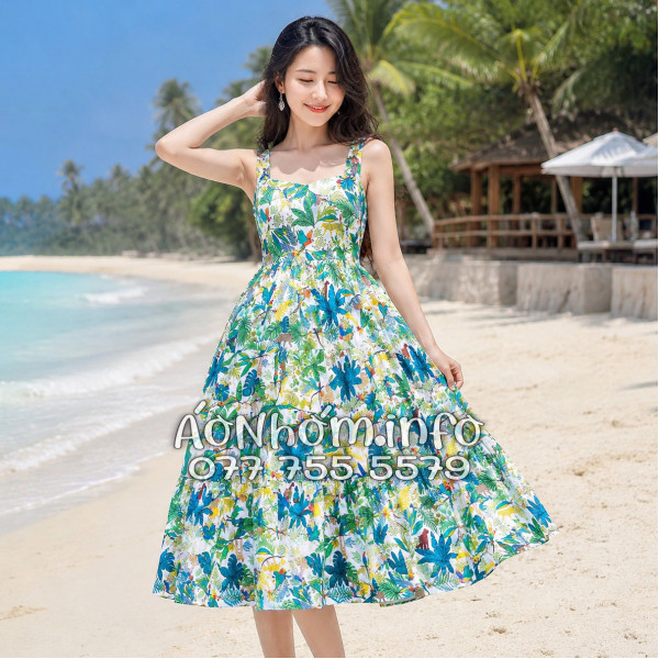 Đầm Nhóm Nữ Đi Biển Kate Thái Họa Tiết Rừng Nhiệt Đới - DAM004