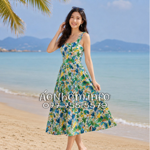 Đầm Nhóm Nữ Đi Biển Kate Thái Họa Tiết Rừng Nhiệt Đới - DAM004