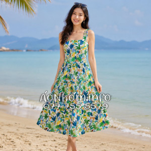 Đầm Nhóm Nữ Đi Biển Kate Thái Họa Tiết Rừng Nhiệt Đới - DAM004